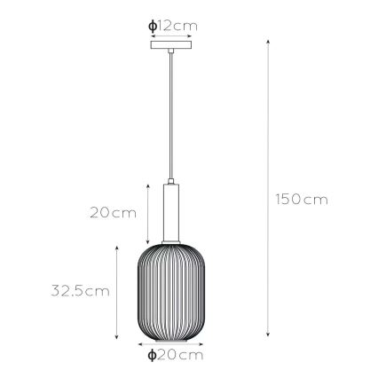 Lucide 45386/20/33 - Lustr na lanku MALOTO 1xE27/40W/230V pr. 20 cm zelená