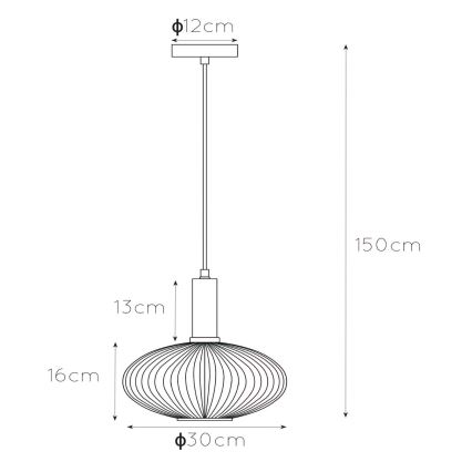 Lucide 45386/30/33 - Lustr na lanku MALOTO 1xE27/40W/230V pr. 30 cm zelená