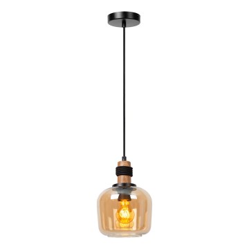 Lucide 45408/18/62 - Lustr na lanku ILONA 1xE27/40W/230V pr. 18 cm černá/béžová