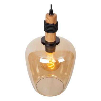 Lucide 45408/22/62 - Lustr na lanku ILONA 1xE27/40W/230V pr. 22 cm černá/béžová