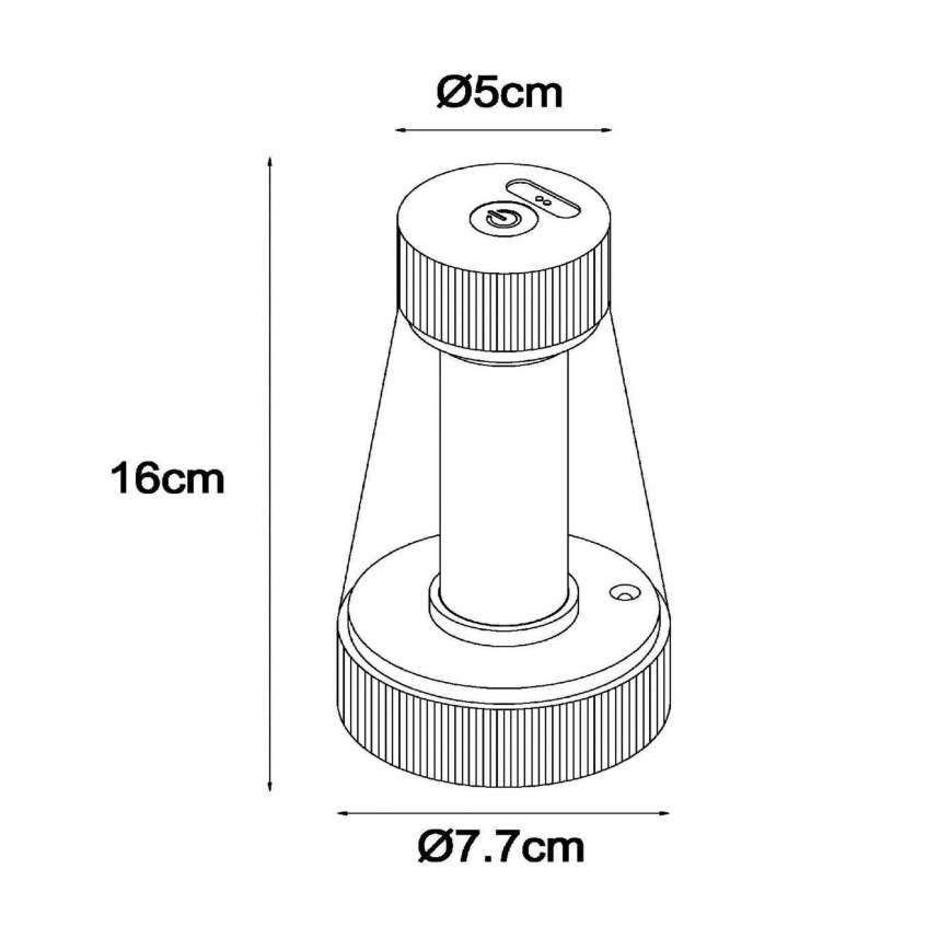 Lucide 45500/01/30 - LED Stmívatelná dotyková venkovní lampa LORALI LED/1,2W/4V USB IP44 2000 mAh černá