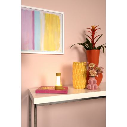 Lucide 45500/01/44 - LED Stmívatelná dotyková venkovní lampa LORALI LED/1,2W/4V USB IP44 2000 mAh žlutá