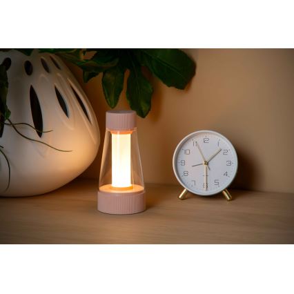 Lucide 45500/01/66 - LED Stmívatelná dotyková venkovní lampa LORALI LED/1,2W/4V USB IP44 2000 mAh růžová
