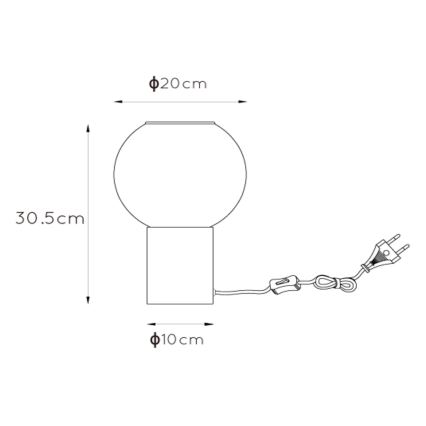 Lucide 45502/01/30 - Stolní lampa MARIUS 1xE27/40W/230V černá