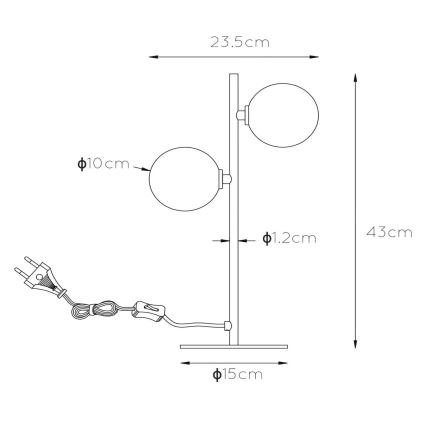 Lucide 45574/02/02 - Stolní lampa TYCHO 2xG9/28W/230V zlatá