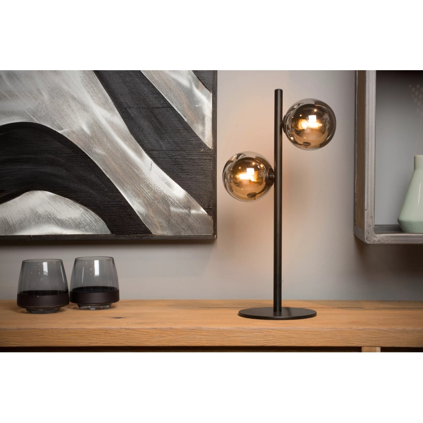 Lucide 45574/02/30 - Stolní lampa TYCHO 2xG9/28W/230V černá