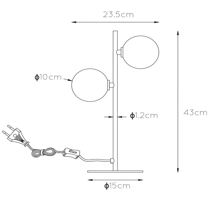 Lucide 45574/02/30 - Stolní lampa TYCHO 2xG9/28W/230V černá