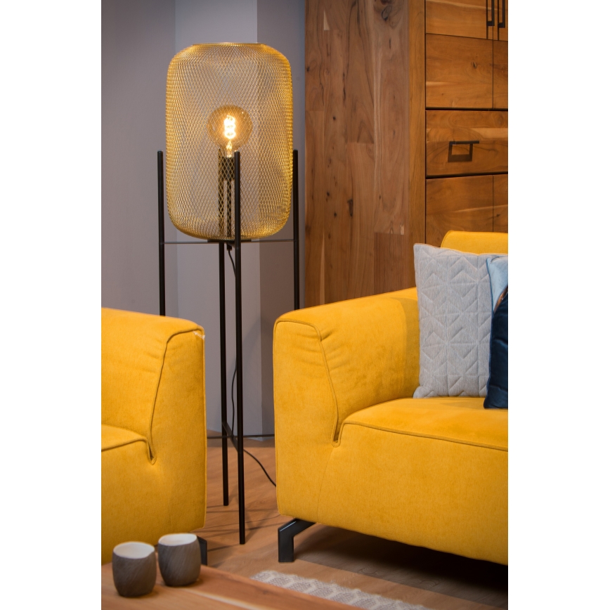 Lucide 45785/01/02 - Stojací lampa MESH 1xE27/40W/230V mosaz