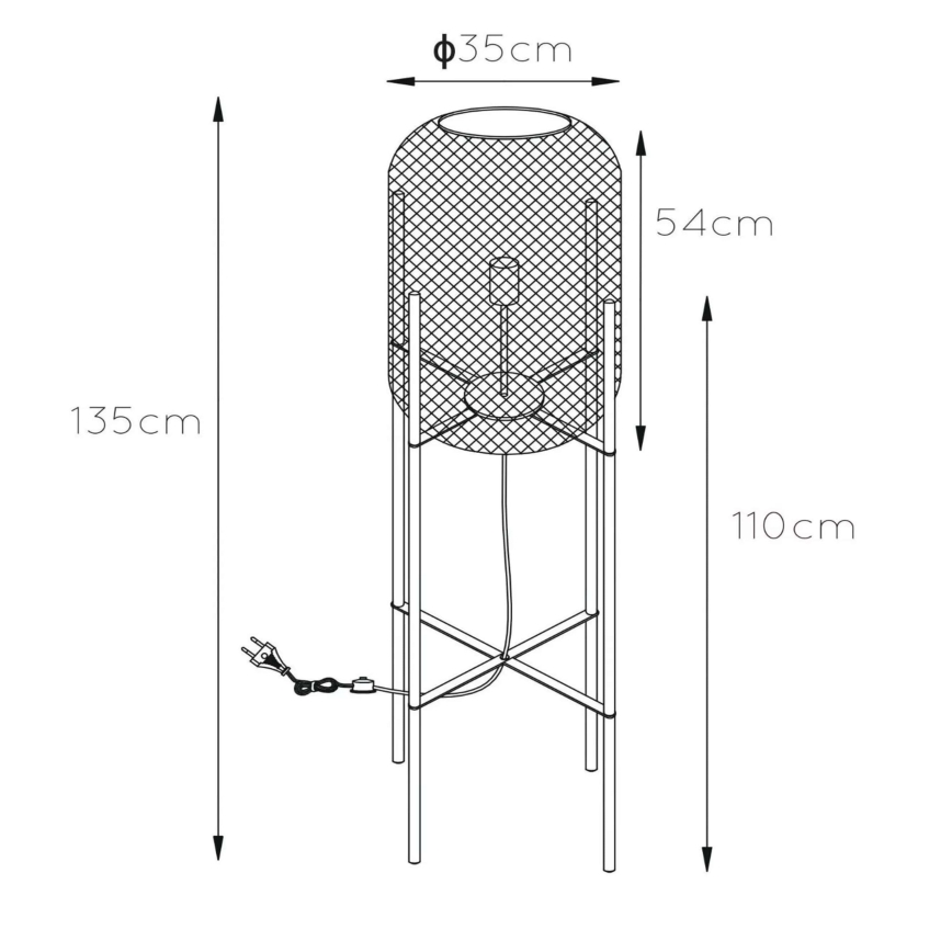 Lucide 45785/01/30 - Stojací lampa MESH 1xE27/40W/230V černá