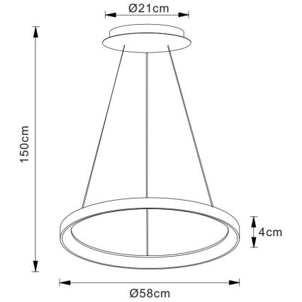 Lucide 46403/48/02 - LED Stmívatelný lustr na lanku VIDAL LED/48W/230V pr. 58 cm zlatá