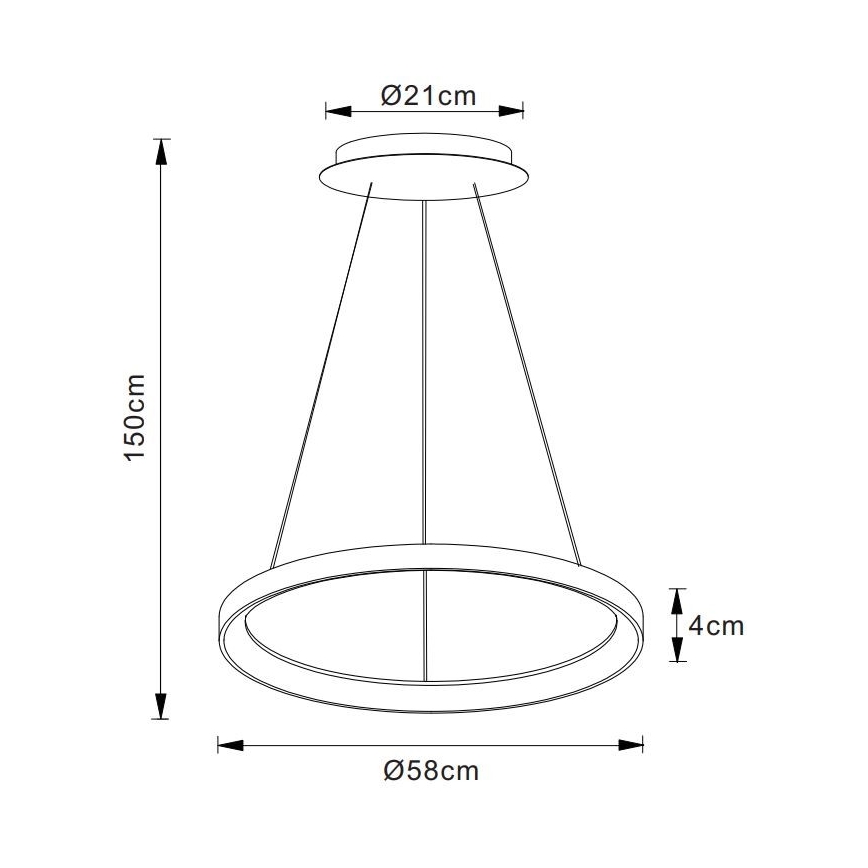 Lucide 46403/48/02 - LED Stmívatelný lustr na lanku VIDAL LED/48W/230V pr. 58 cm zlatá