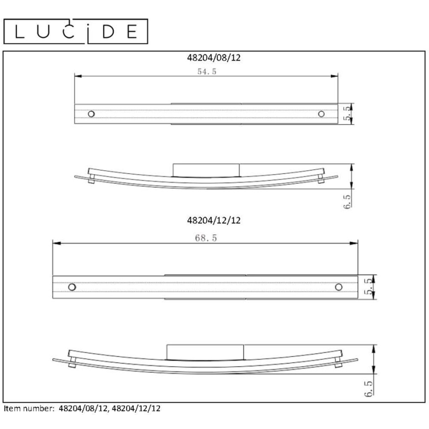 Lucide 48204/12/12 - LED Nástěnné svítidlo BOAZ LED/12W/230V IP21