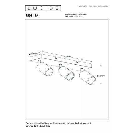 Lucide 53914/03/41 - Bodové svítidlo REGINA 3xGU10/50W/230V béžová