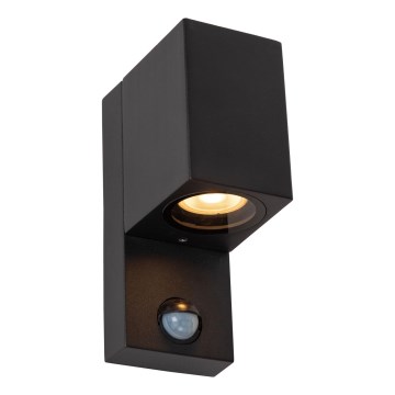 Lucide 69802/01/30 - Venkovní svítidlo se senzorem ZARO 1xGU10/7W/230V IP65 černá