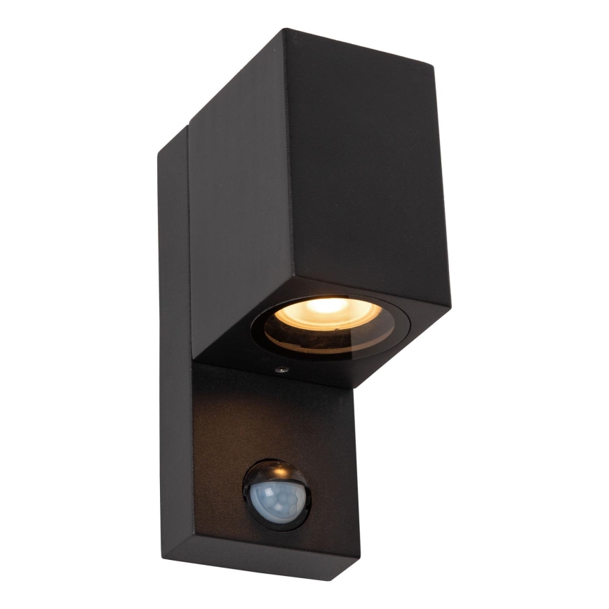 Lucide 69802/01/30 - Venkovní svítidlo se senzorem ZARO 1xGU10/7W/230V IP65 černá