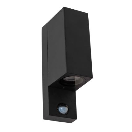 Lucide 69802/02/30 - Venkovní svítidlo se senzorem ZARO 2xGU10/7W/230V IP65 černá