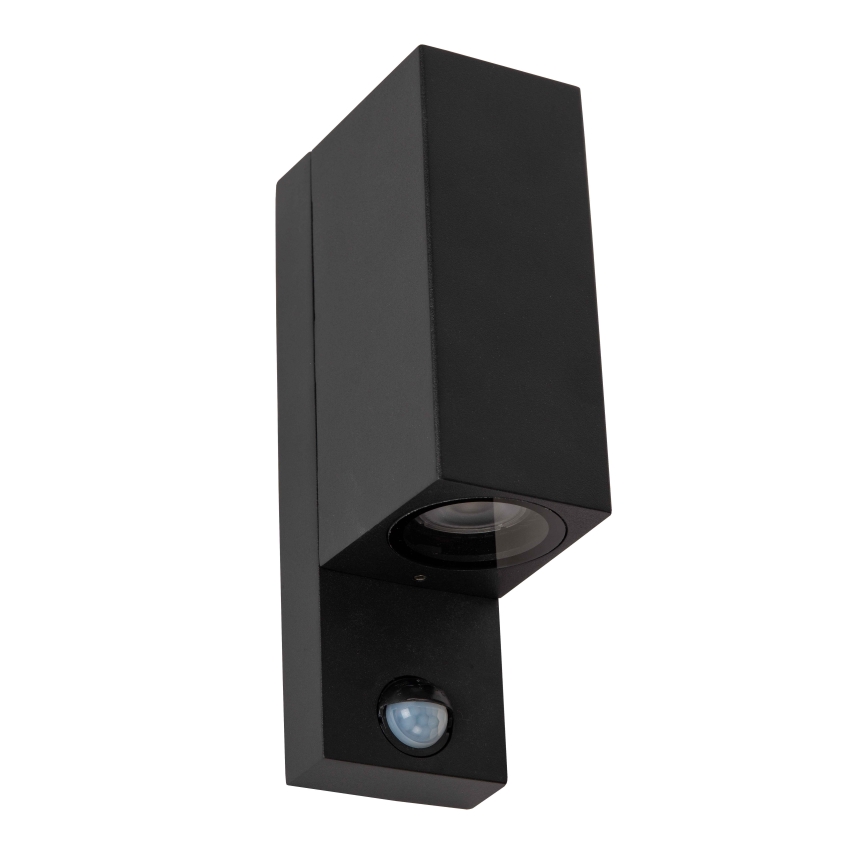 Lucide 69802/02/30 - Venkovní svítidlo se senzorem ZARO 2xGU10/7W/230V IP65 černá