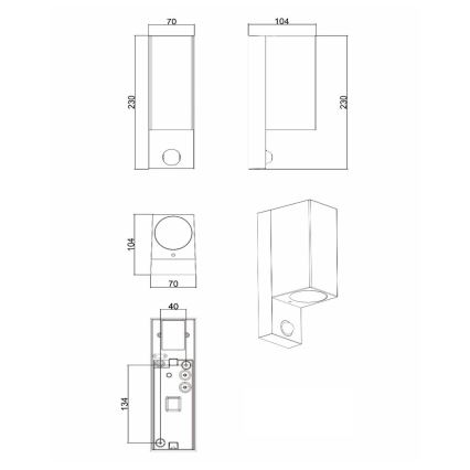 Lucide 69802/02/30 - Venkovní svítidlo se senzorem ZARO 2xGU10/7W/230V IP65 černá