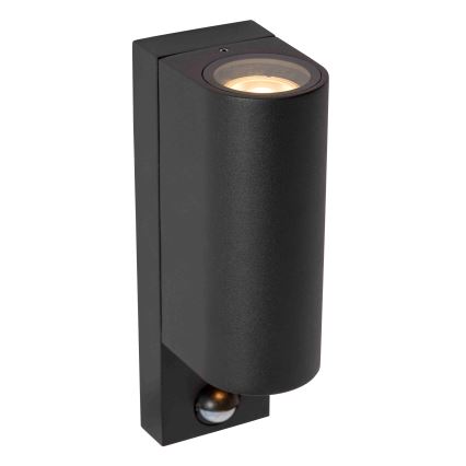Lucide 69803/02/30 - Venkovní svítidlo se senzorem ZARO 2xGU10/7W/230V IP65 černá