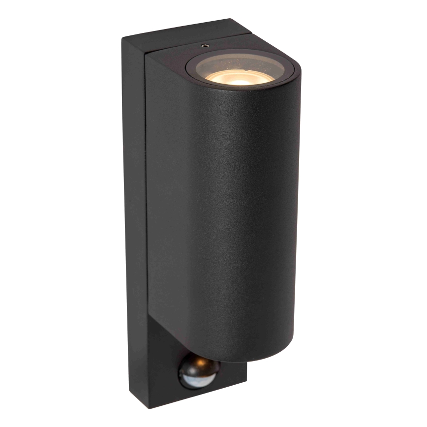 Lucide 69803/02/30 - Venkovní svítidlo se senzorem ZARO 2xGU10/7W/230V IP65 černá