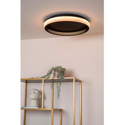 Lucide 71102/40/30 - LED Stmívatelné stropní svítidlo ESTREJA LED/40W/230V 2500-3000K pr. 40 cm černá + dákové ovládání