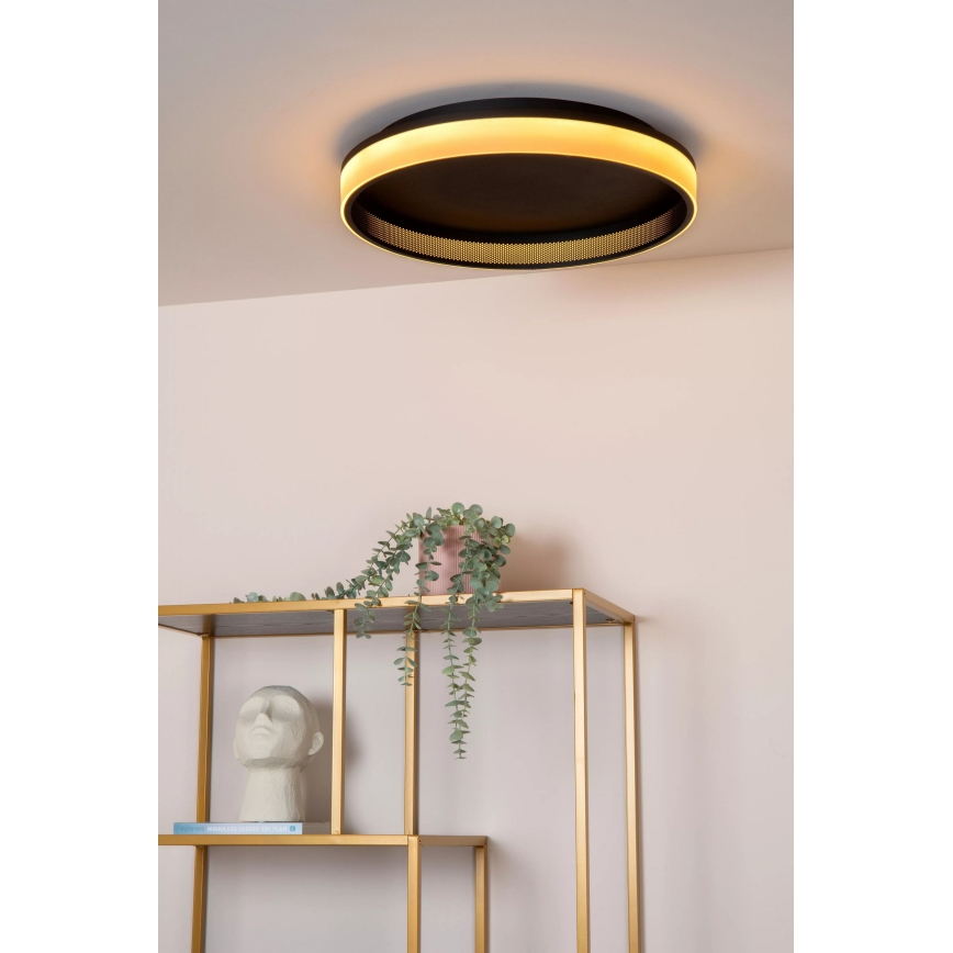 Lucide 71102/40/30 - LED Stmívatelné stropní svítidlo ESTREJA LED/40W/230V 2500-3000K pr. 40 cm černá + dákové ovládání