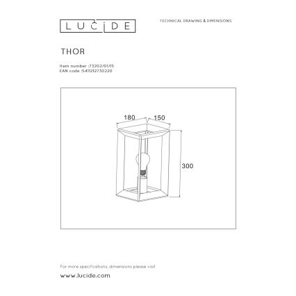 Lucide 73202/01/15 - Nástěnné svítidlo THOR 1xE27/60W/230V