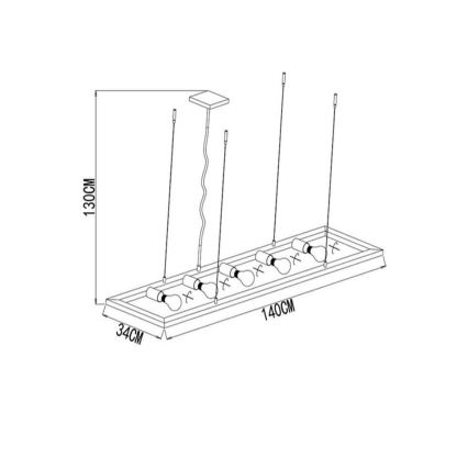 Lucide 73403/05/18 - Lustr na lanku THOR 5xE27/60W/230V