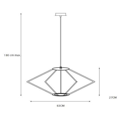 Lucide 73407/63/02 - Lustr na lanku DIAMOND 1xE27/60W/230V