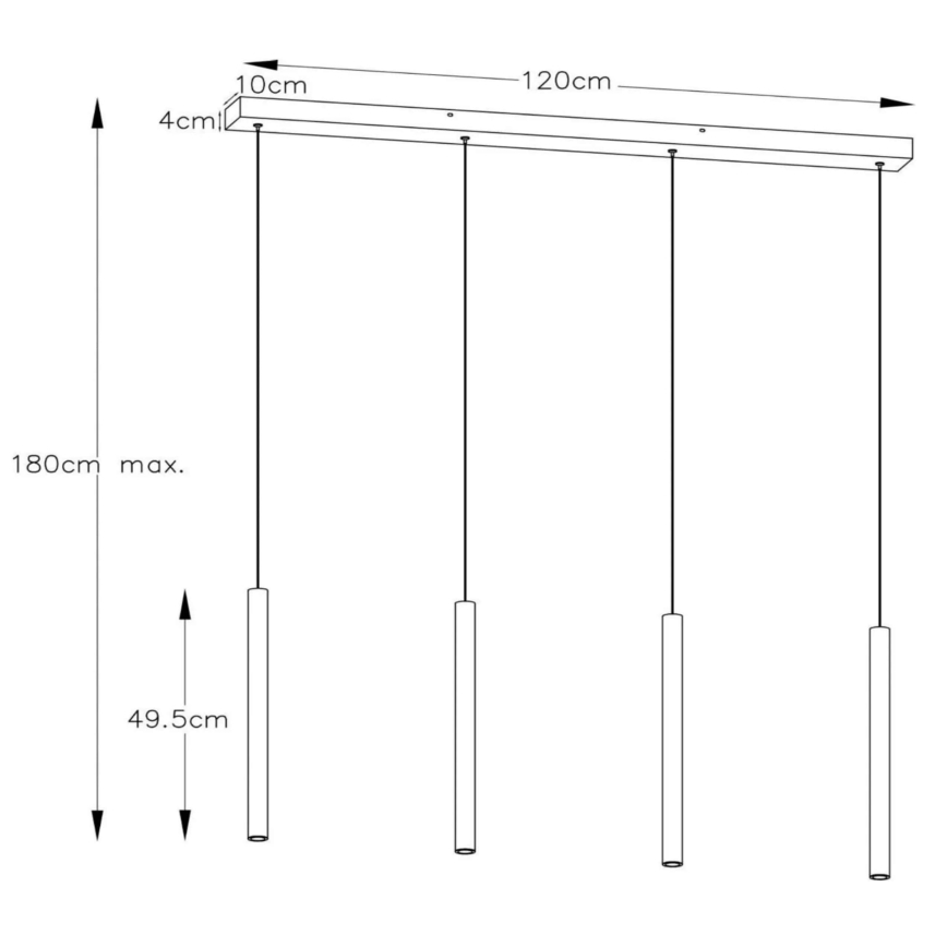 Lucide 74403/04/30 - LED Stmívatelný lustr na lanku LORENZ 4xLED/4W/230V černá