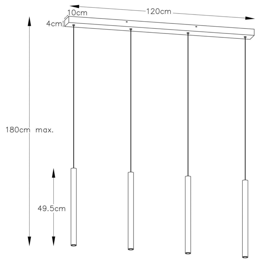 Lucide 74403/04/97 - LED Stmívatelný lustr na lanku LORENZ 4xLED/4W/230V měděná