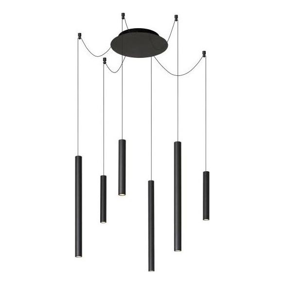 Lucide 74403/06/30 - LED Stmívatelný lustr na lanku LORENZ 6xLED/4W/230V pavouk černá
