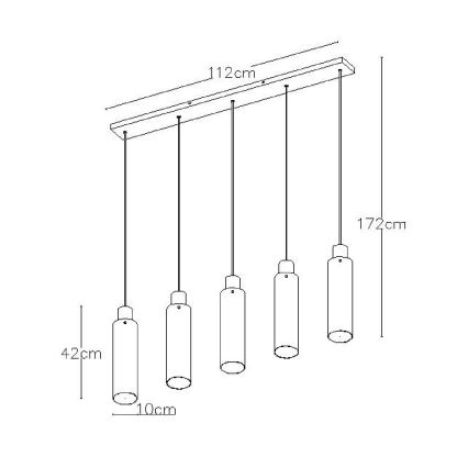 Lucide 74404/05/65 - Lustr na lanku ORLANDO 5xE27/40W/230V