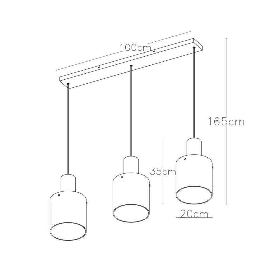 Lucide 74405/03/62 - Lustr na lanku TOLEDO 3xE27/40W/230V