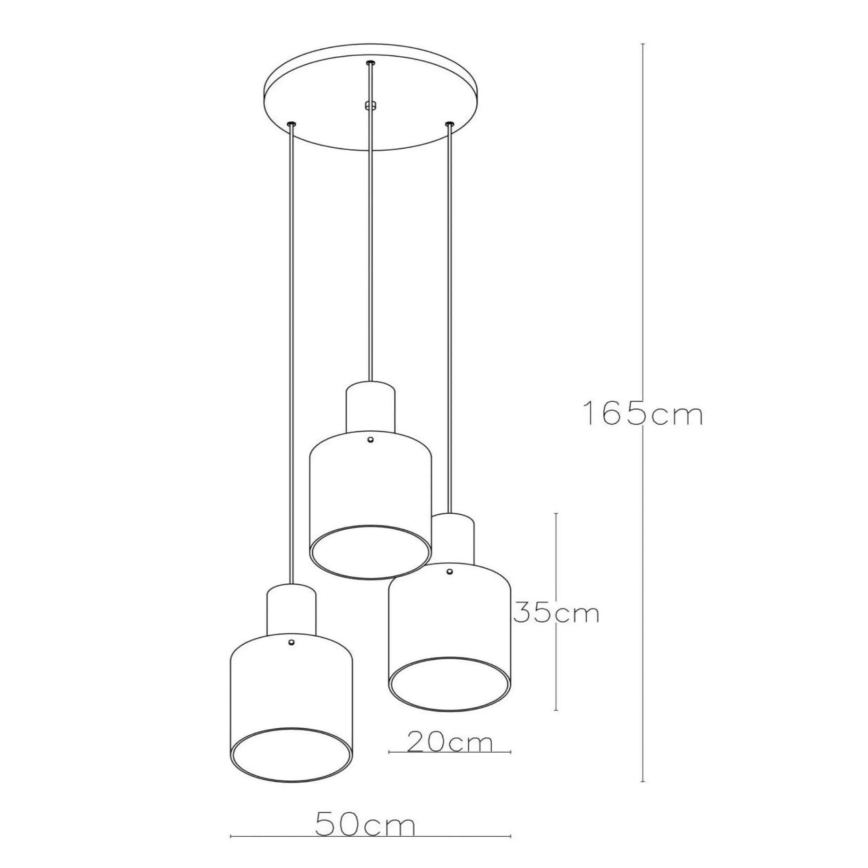 Lucide 74405/13/62 - Lustr na lanku TOLEDO 3xE27/40W/230V