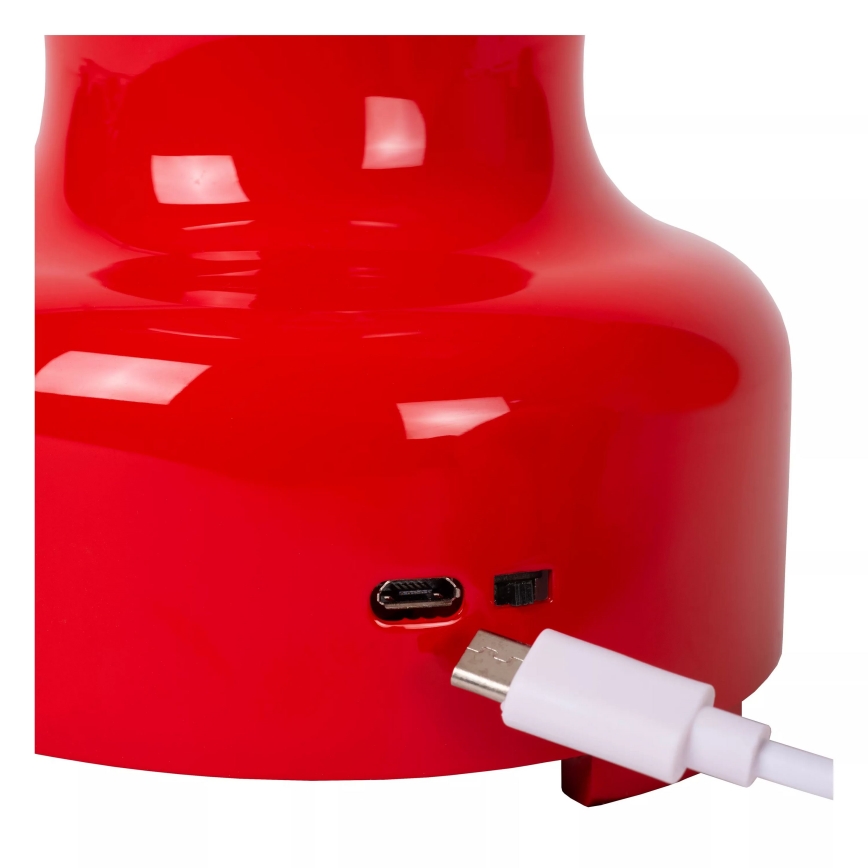 Lucide 74516/02/32 - LED Stmívatelná dotyková stolní lampa JASON LED/2W/230V USB 2000 mAh červená