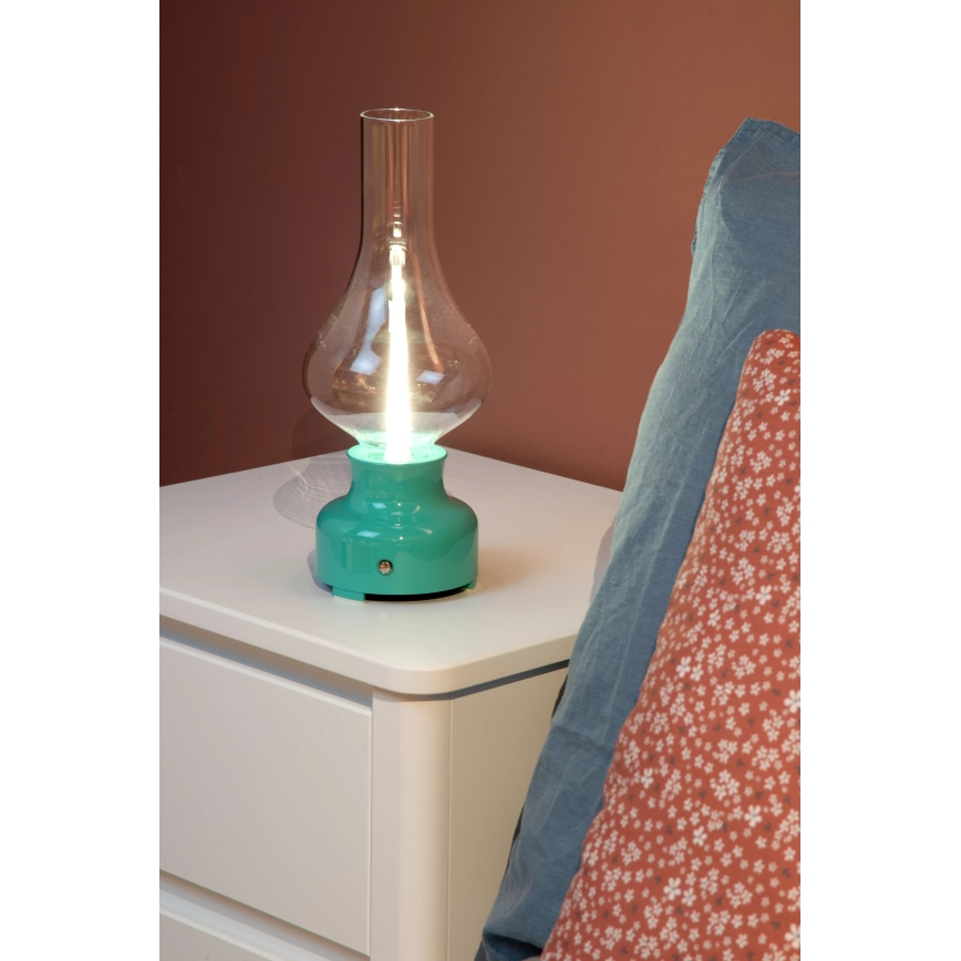 Lucide 74516/02/37 - LED Stmívatelná dotyková stolní lampa JASON LED/2W/230V USB 2000 mAh zelená