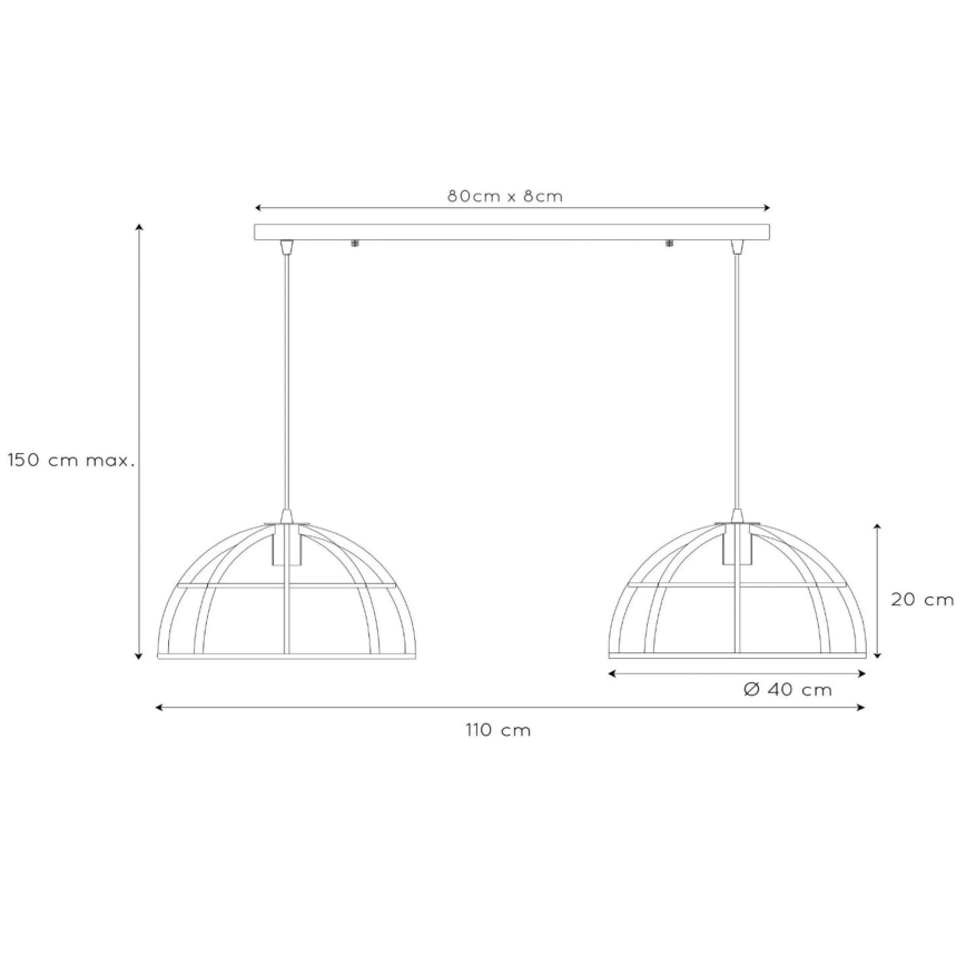 Lucide 76464/02/30 - Lustr na lanku DIKRA 2xE27/60W/230V