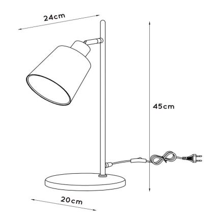 Lucide 77583/81/31 - Stolní lampa PIPPA 1xE27/25W/230V