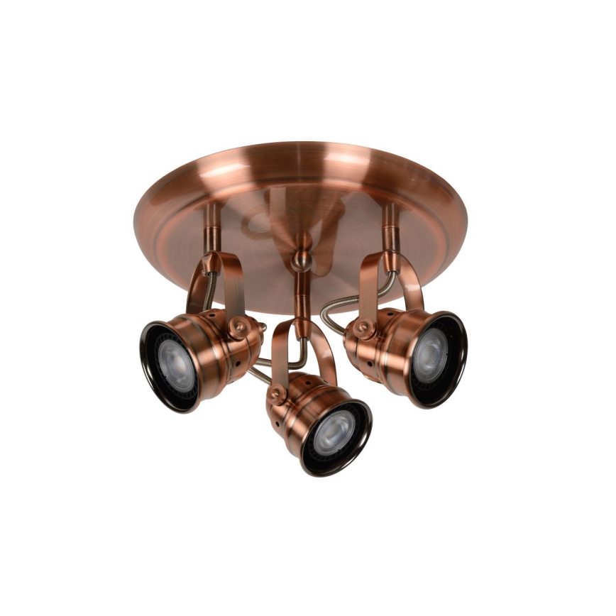 Lucide 77974/15/17 - LED bodové svítidlo CIGAL 3xGU10/5W/230V měď