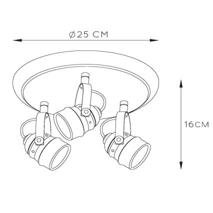 Lucide 77974/15/17 - LED Bodové svítidlo CIGAL 3xGU10/5W/230V měděná