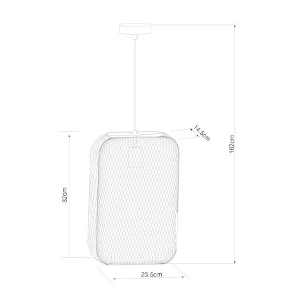 Lucide 78392/01/30 - Lustr na lanku MESH 1xE27/60W/230V černá