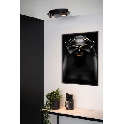 Lucide 79181/02/30 - Stropní svítidlo OKNO 2xGU10/5W/230V černá