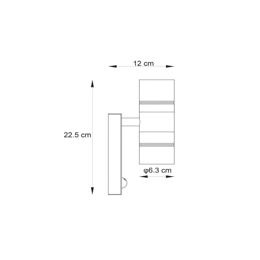 Lucide 14866/10/12 - LED Venkovní svítidlo se senzorem ARNE-LED 2xGU10/5W/230V IP44
