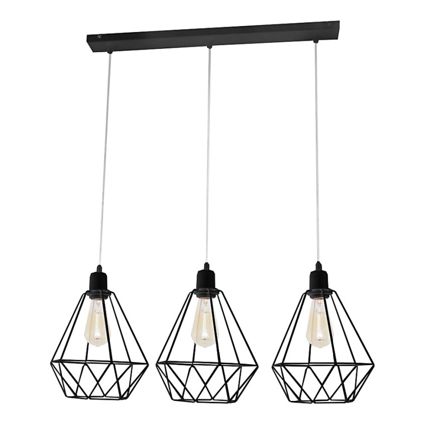 Lustr KARO 3xE27/15W/230V černá