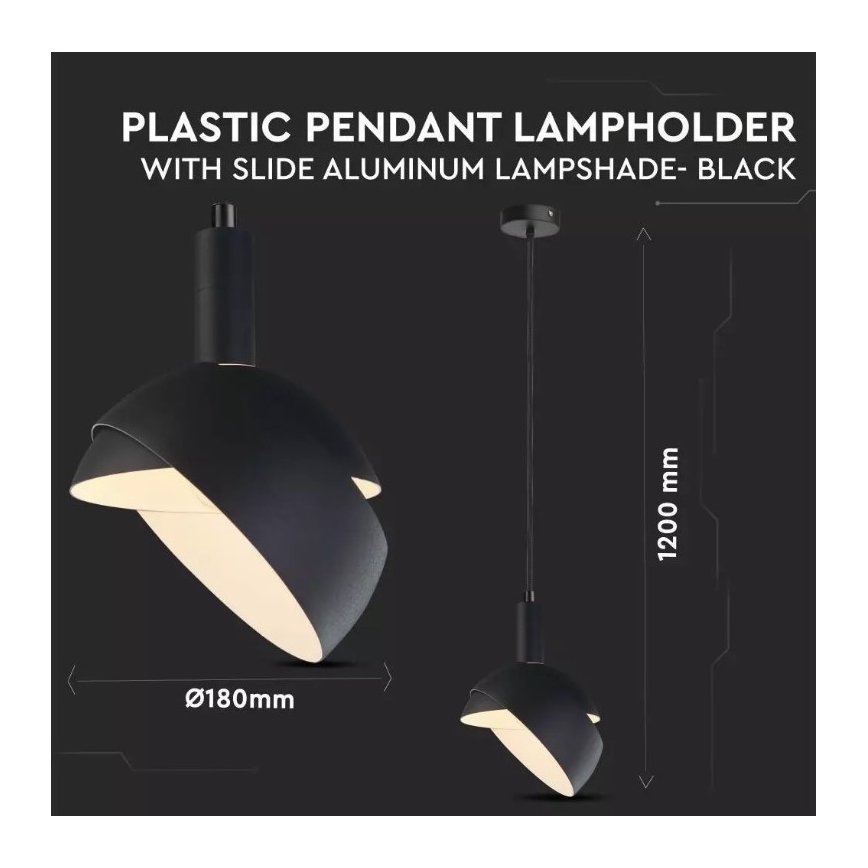 Lustr na lanku 1xE14/60W/230V černá