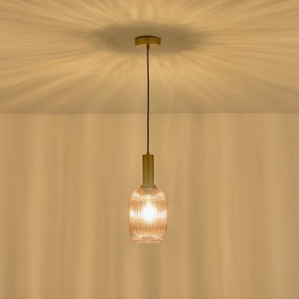 Lustr na lanku 1xE27/15W/230V hnědá