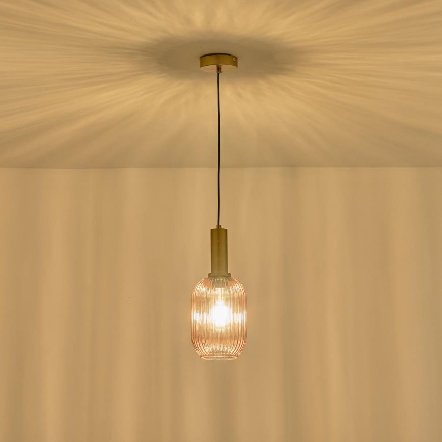 Lustr na lanku 1xE27/15W/230V hnědá