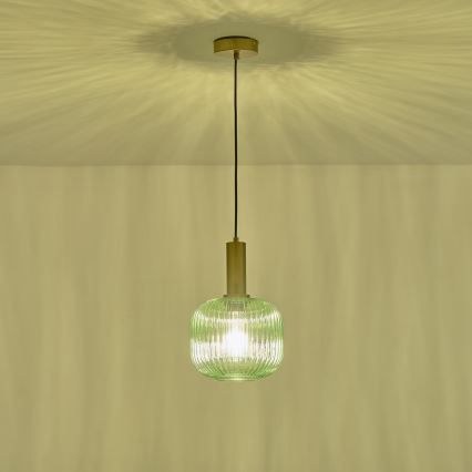 Lustr na lanku 1xE27/15W/230V zelená