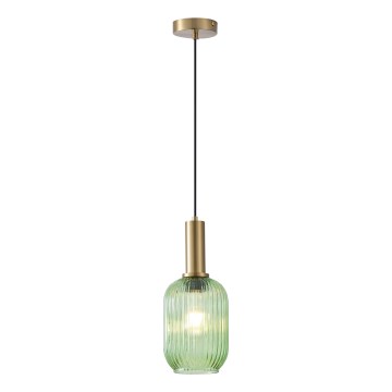 Lustr na lanku 1xE27/15W/230V zelená pr. 13 cm